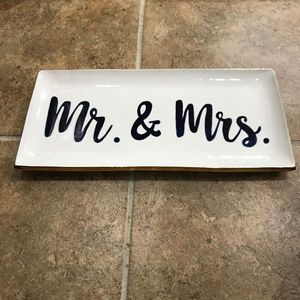 Handmade Jill Rosenwald Ceramic Mr & Mrs. Tray